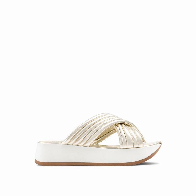 Russell & Bromley Site See Padded Strap Sport Mules Women's Metallic [PYY547YB]